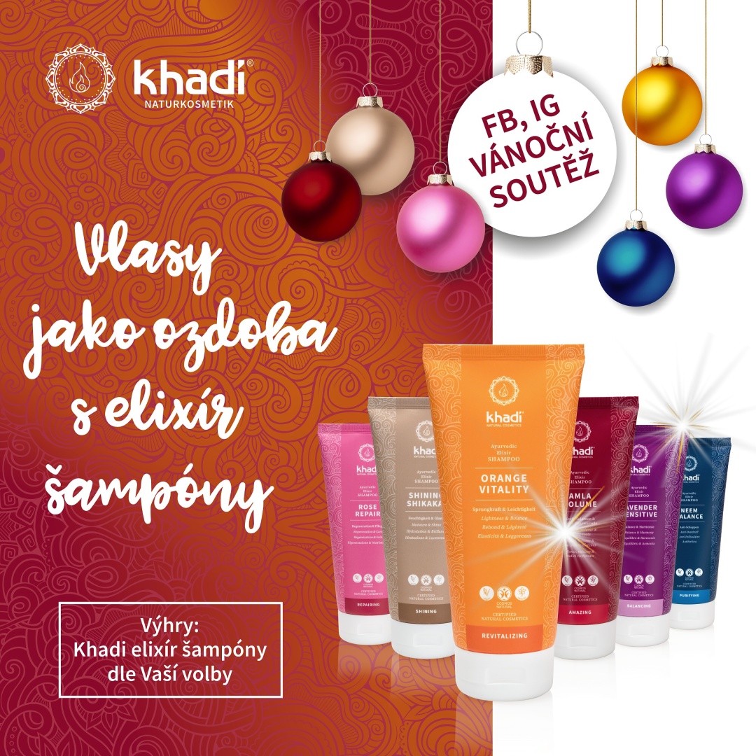 Vianočné súťaže o Khadi elixír šampóny