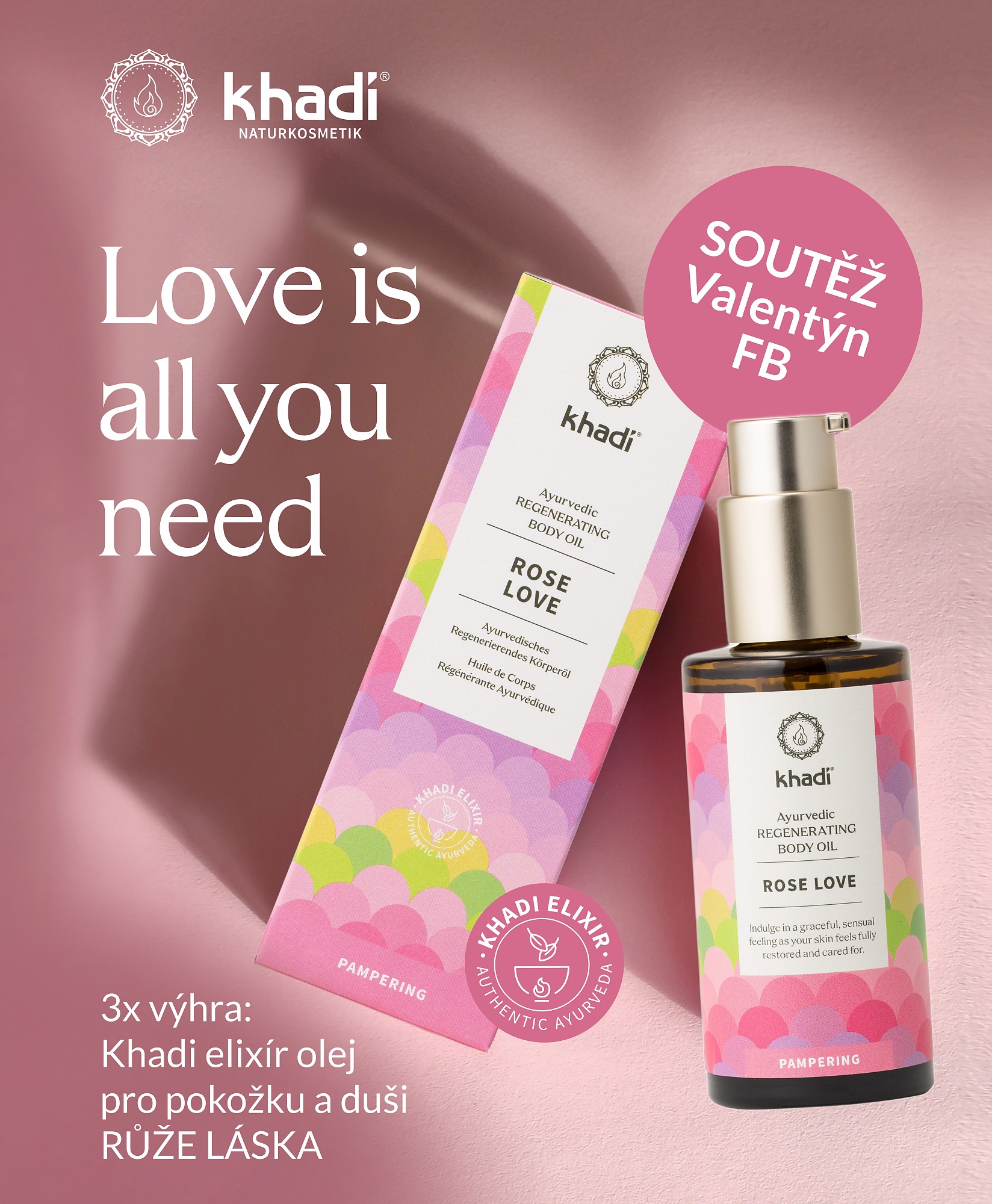 Valentínske súťaže o elixír oleje Ruža Láska